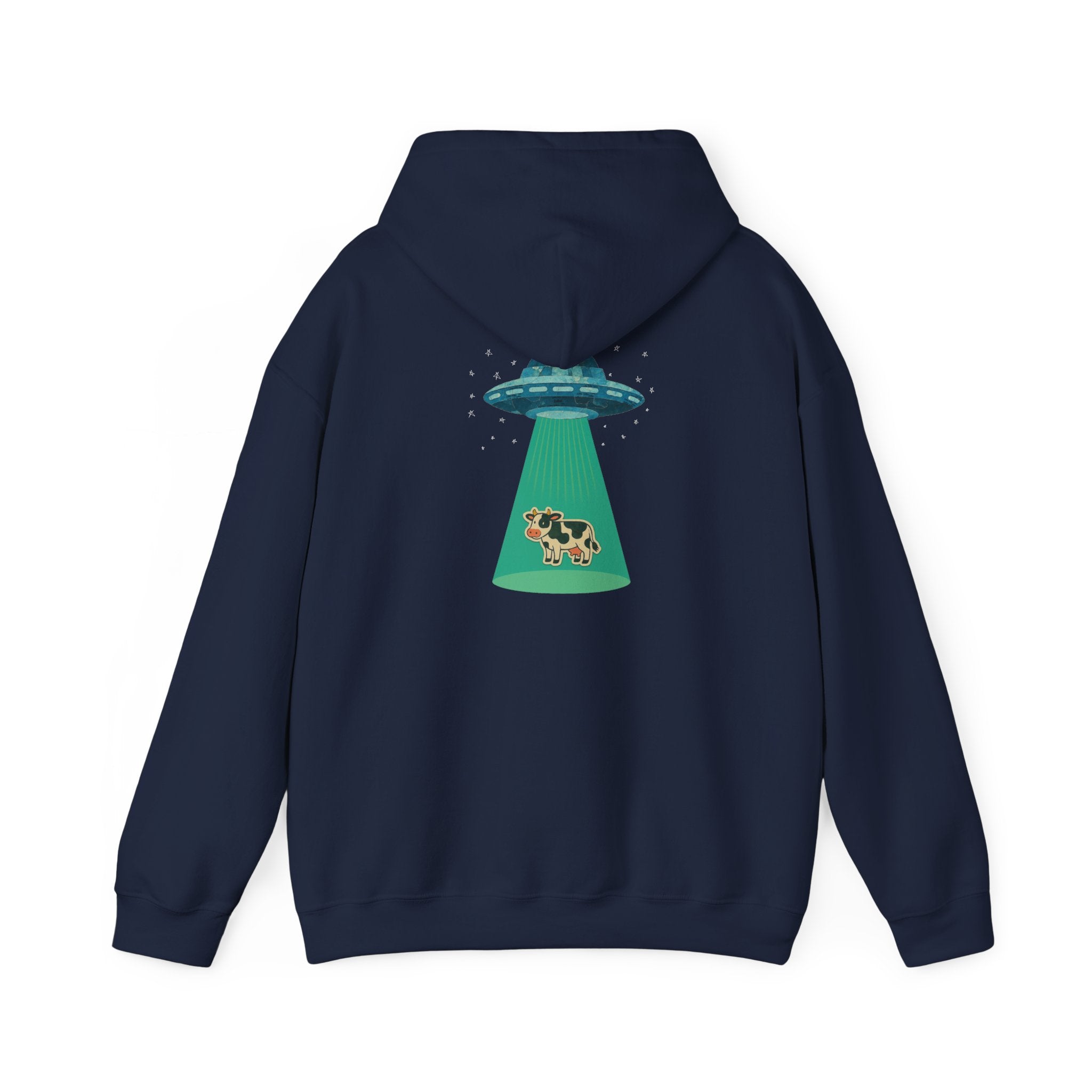 Cat Cow Abduction Hoodie — Cute UFO Graphic Pullover