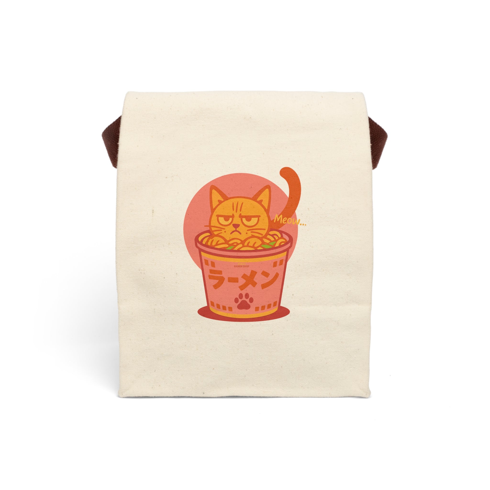 Cute Cat Ramen Lunch Bag, Canvas Tote, Eco-Friendly Lunch Box, Kawaii Food Bag, Pet Lover Gift, Back to School Essentials