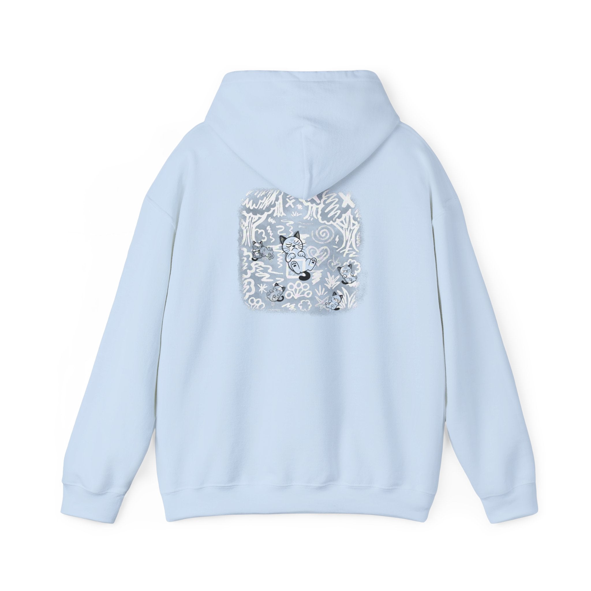 Cat Dreamscape Hoodie — Whimsical Retro Cat Graphic Pullover